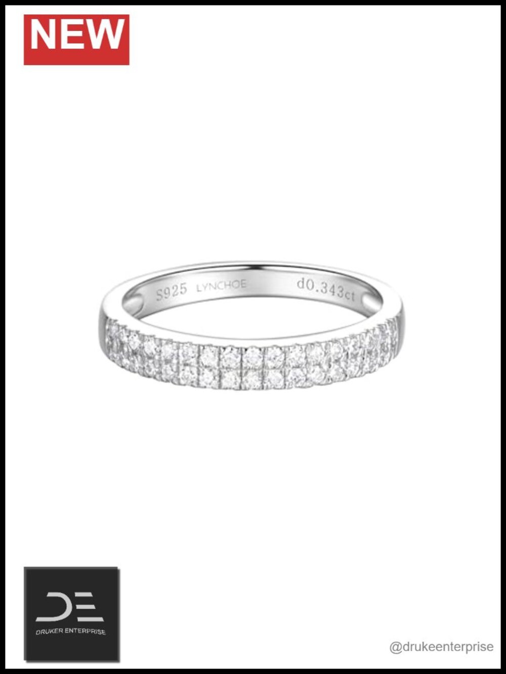 Lab Grown Diamond Sterling Silver Stacking Wedding Band Ring 3mm